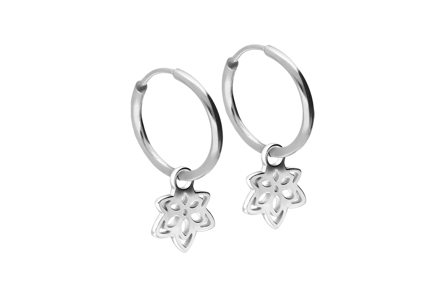Chirurgenstahl Ohrclicker Creolen BLÜTE von Piercingline